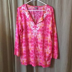 J.Jill Pink and Orange embellished Tunic